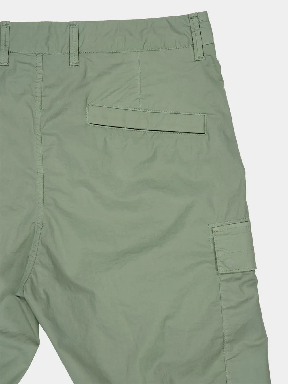 Sage Green Stretch Cotton Cargo Bermuda Shorts sold by Fashion Clinic product image thumbnail 4