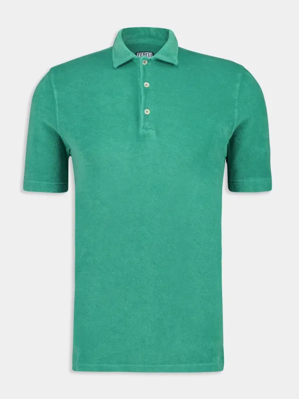 Green Bowling Terry Light Dusty Short Sleeve Shirt sold by Fashion Clinic