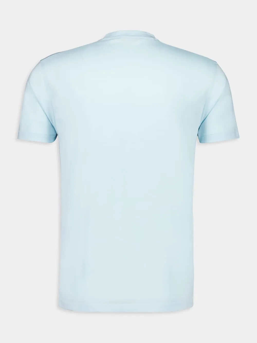 Glass Blue Lyocell Cotton Crew T-Shirt sold by Fashion Clinic product image thumbnail 2