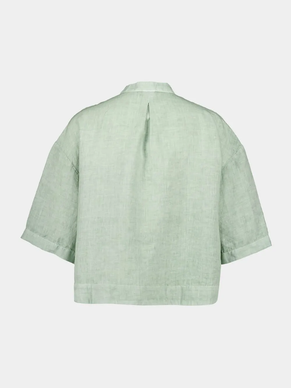 Pistache Soft Fade Cropped Short Sleeve Shirt sold by Fashion Clinic product image thumbnail 2