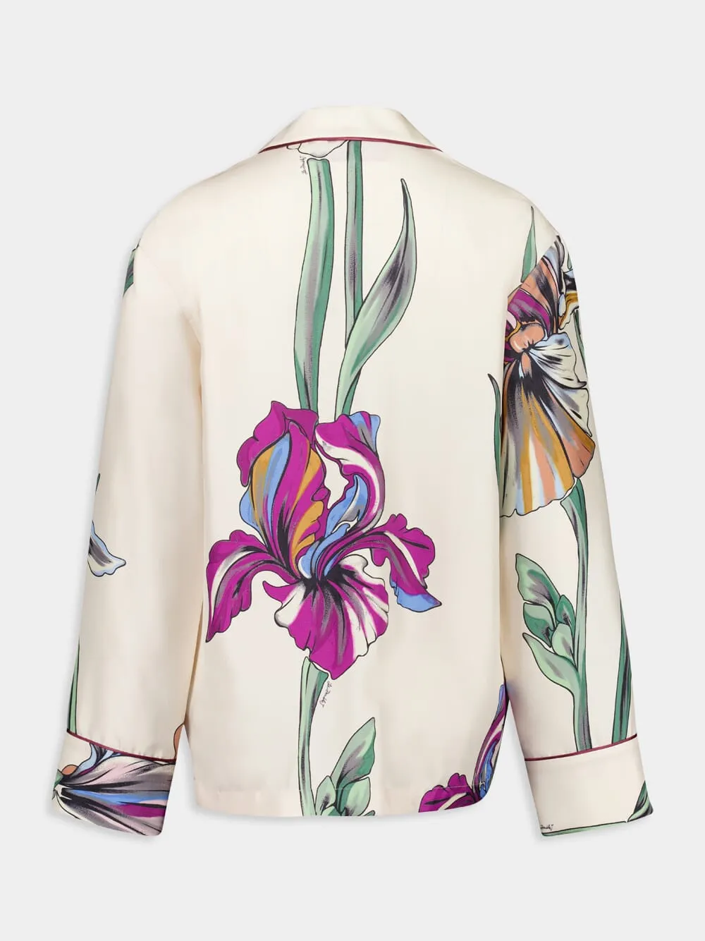 Iris Ivory Silk Twill Pajama Shirt sold by Fashion Clinic product image thumbnail 4