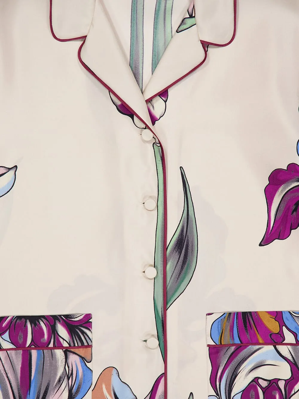 Iris Ivory Silk Twill Pajama Shirt sold by Fashion Clinic product image thumbnail 5