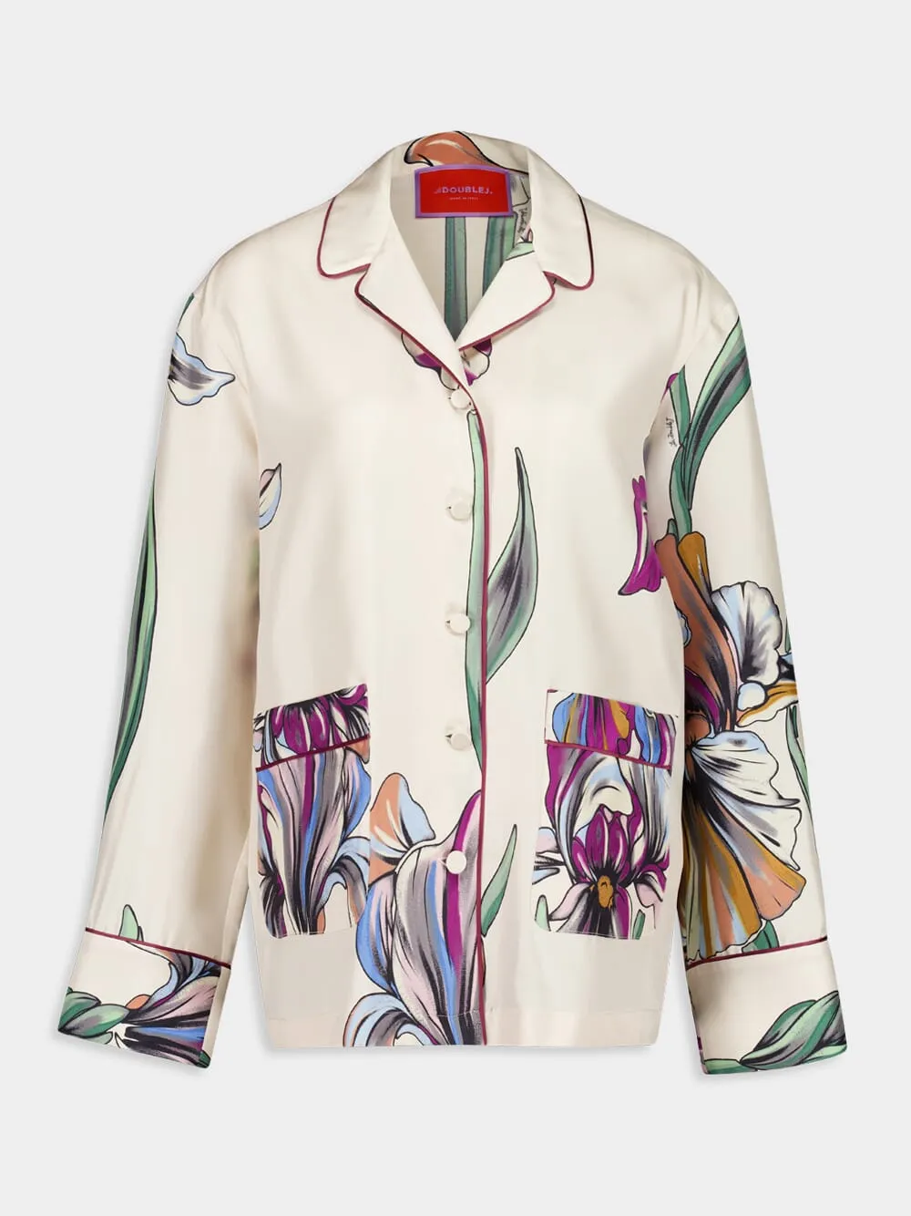 Iris Ivory Silk Twill Pajama Shirt sold by Fashion Clinic product image thumbnail 2