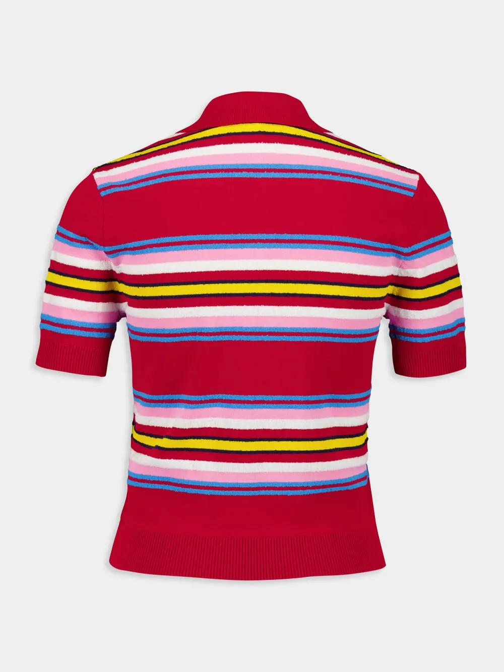 Multicolour Dark Red Striped Polo Shirt sold by Fashion Clinic product image thumbnail 2
