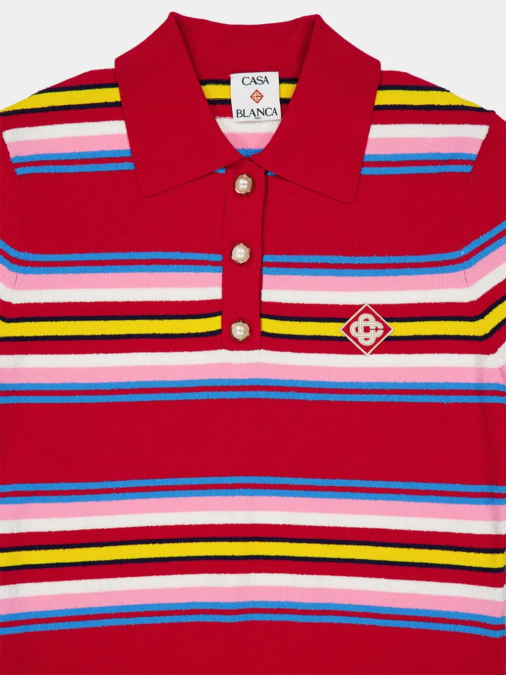 Multicolour Dark Red Striped Polo Shirt sold by Fashion Clinic product image thumbnail 3