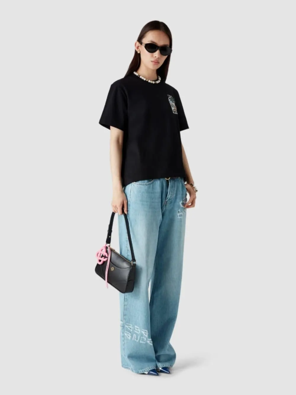 Light Wash Blue Graffiti Distressed Denim Jeans sold by Fashion Clinic product image thumbnail 2