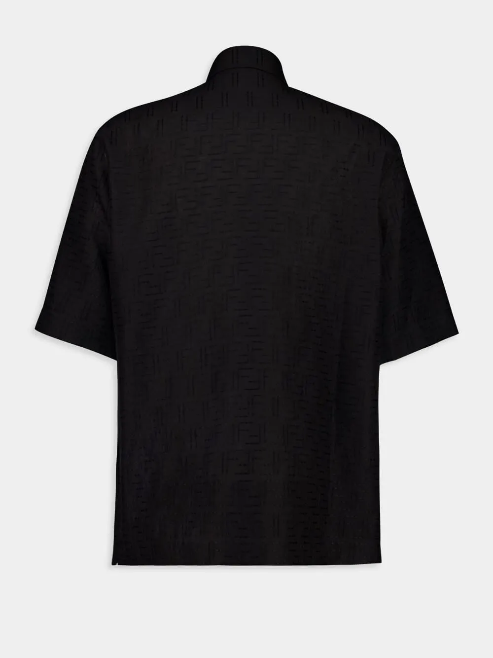 Black Linen FF Jacquard Oversize Shirt sold by Fashion Clinic product image thumbnail 2