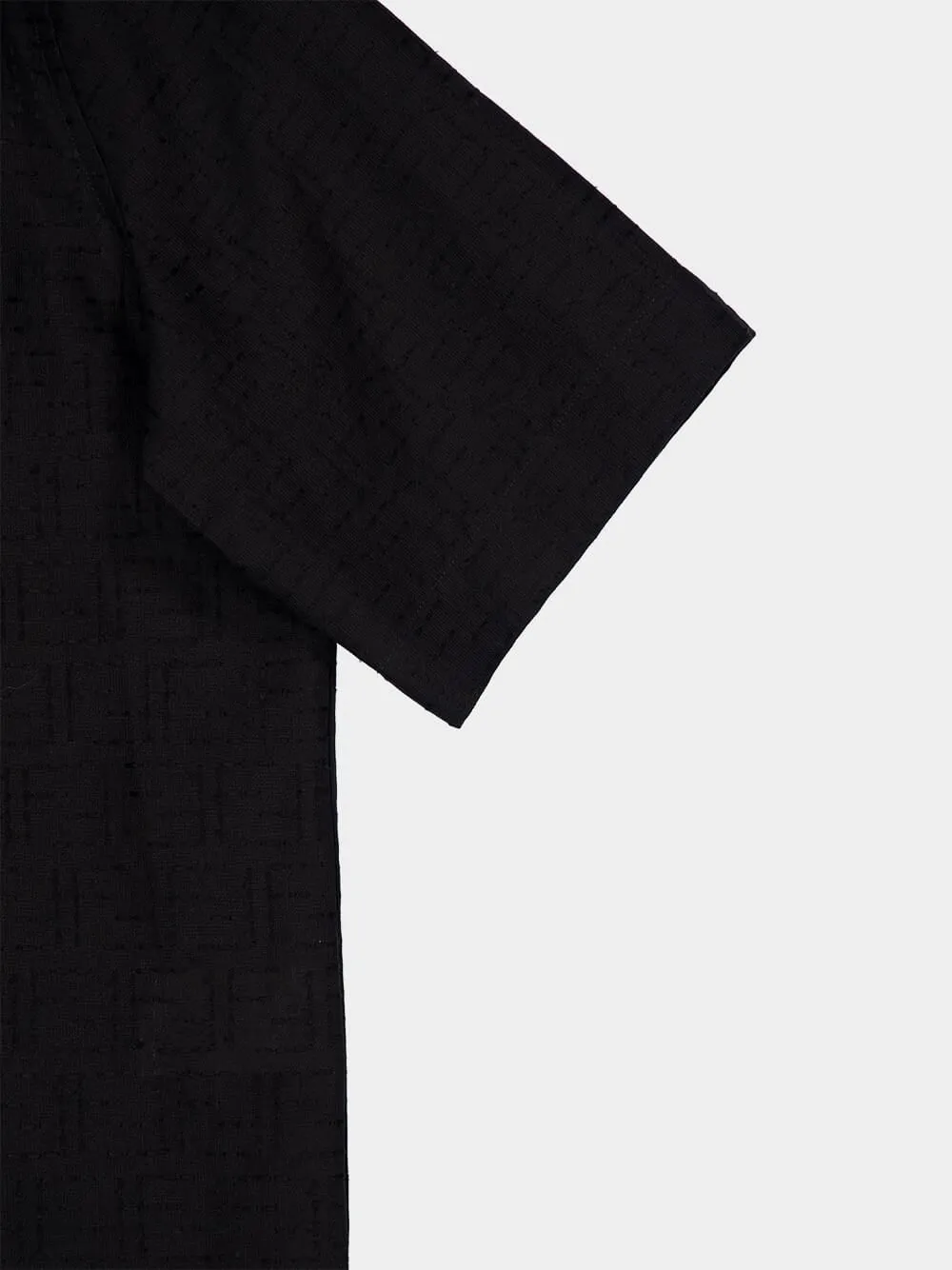 Black Linen FF Jacquard Oversize Shirt sold by Fashion Clinic product image thumbnail 4