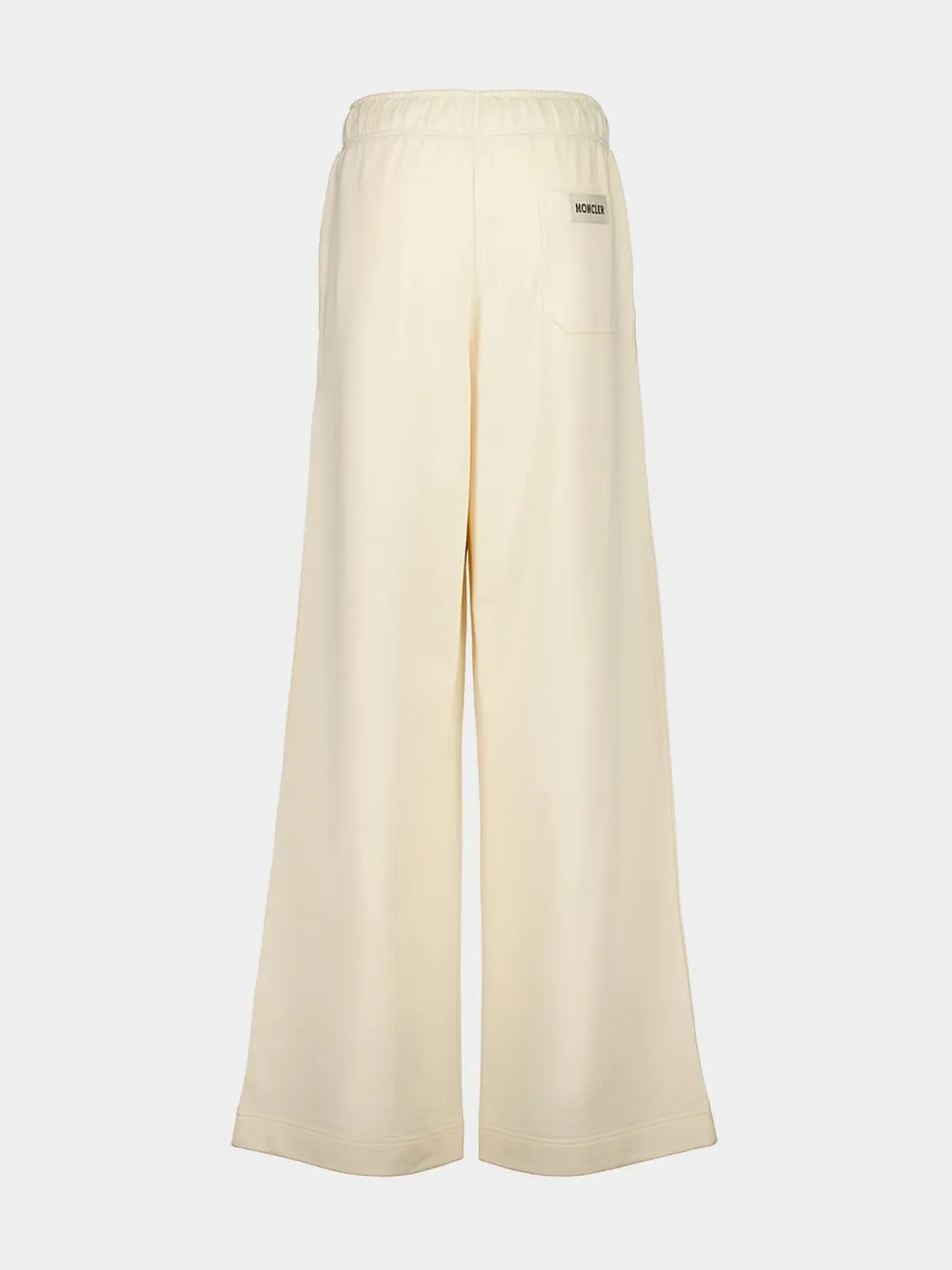 White Wide-Leg Cotton Track Pants sold by Fashion Clinic product image thumbnail 4