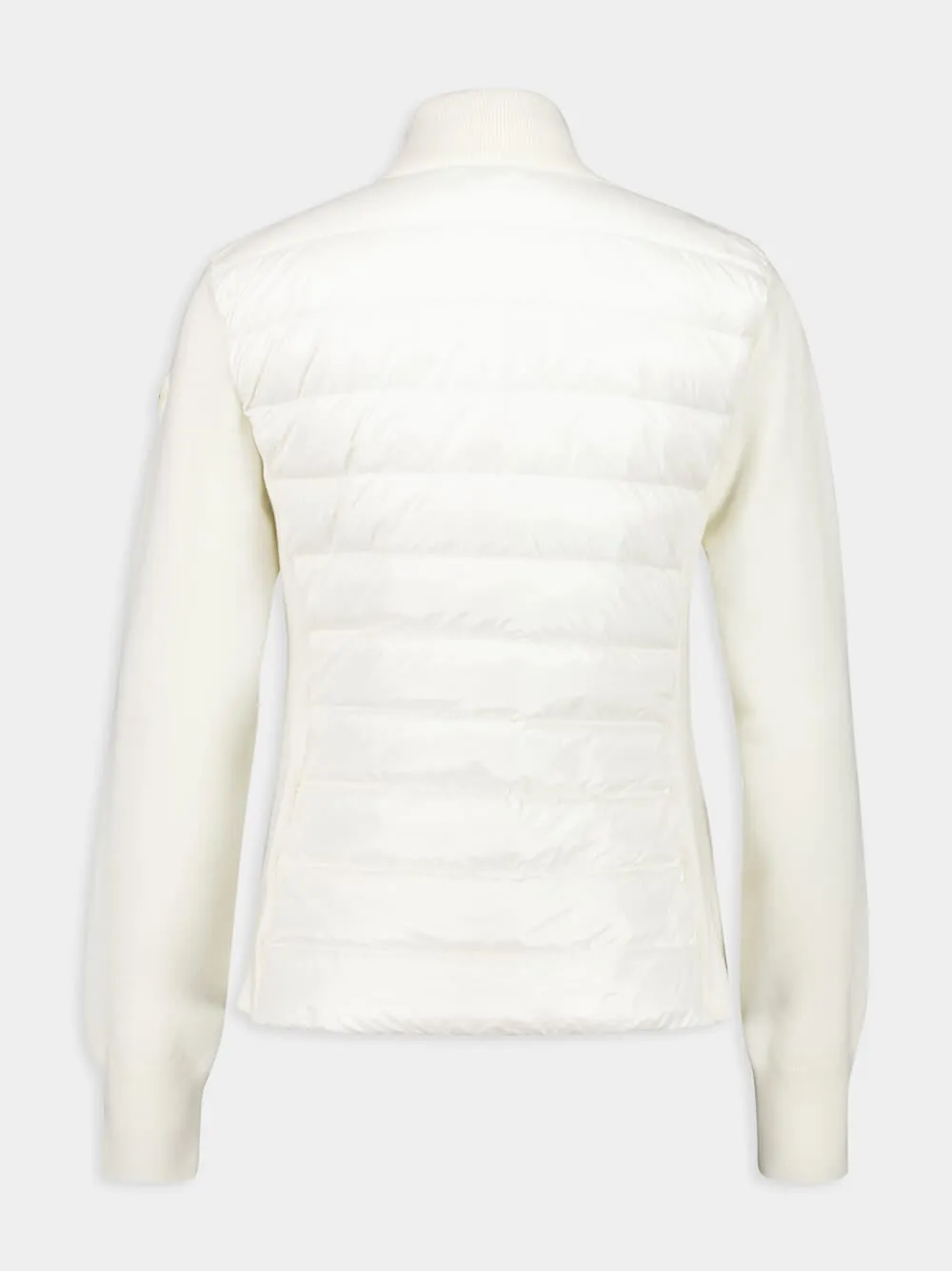 White Padded Wool Zip-Up Cardigan sold by Fashion Clinic product image thumbnail 3
