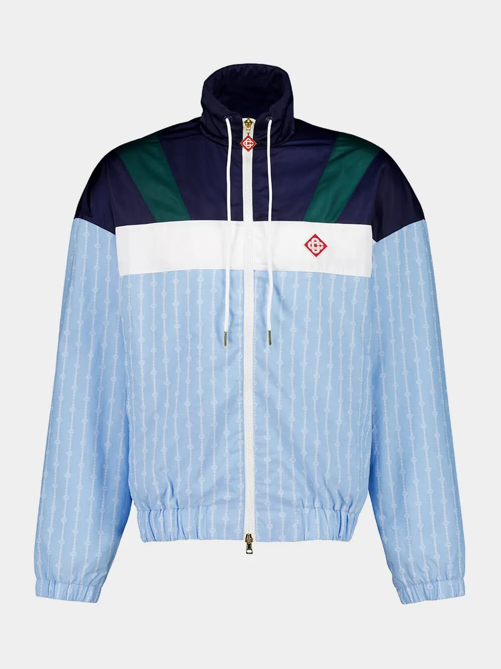 Blue Pinstripe Laurel Track Jacket sold by Fashion Clinic