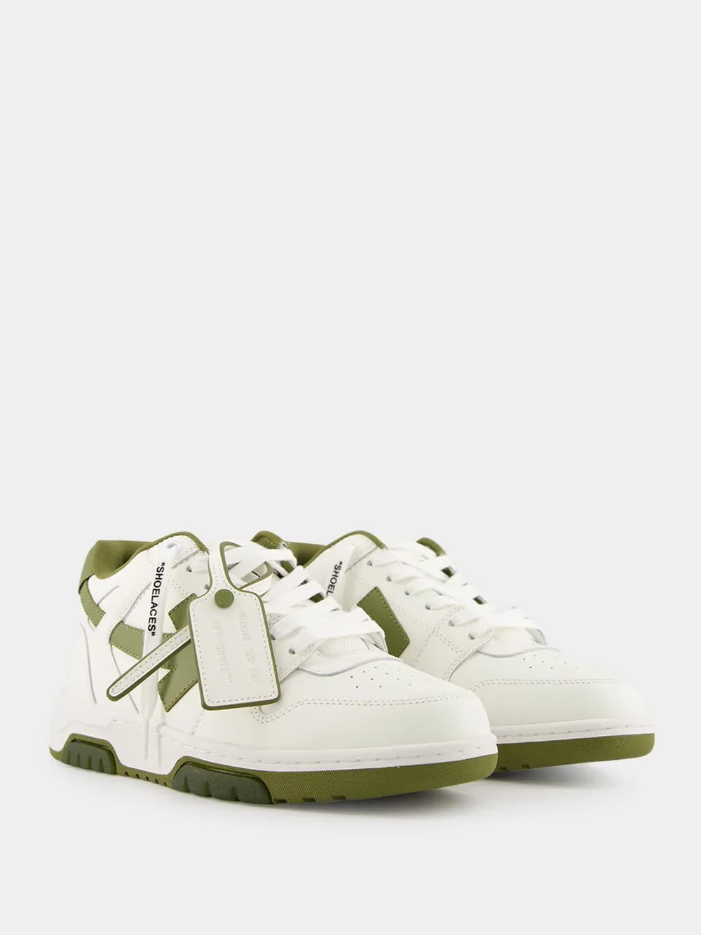 White and Olive Green Out of Office Sneakers sold by Fashion Clinic product image thumbnail 3