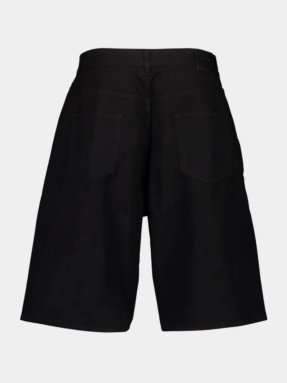 Black Baggy Cotton Twill Bermuda Shorts sold by Fashion Clinic product image thumbnail 2