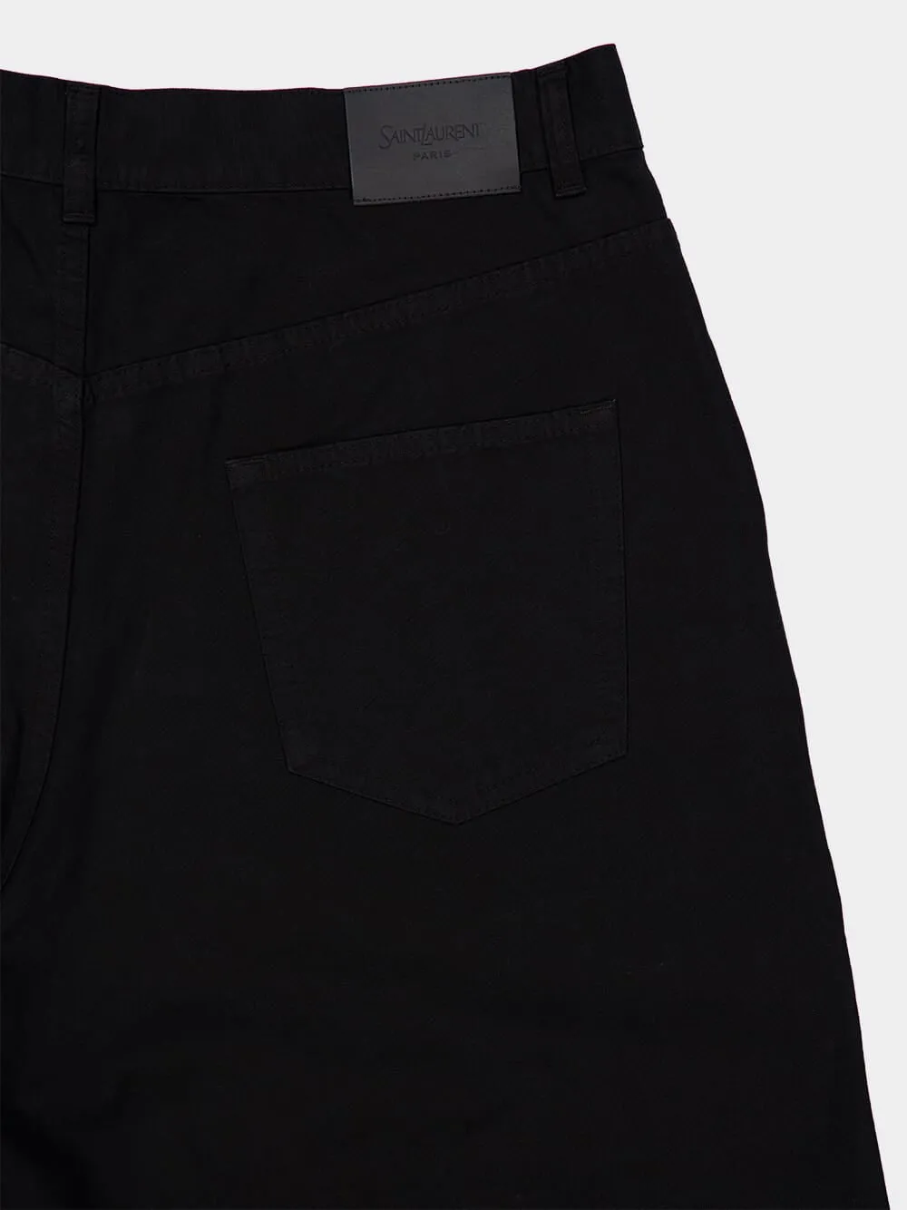 Black Baggy Cotton Twill Bermuda Shorts sold by Fashion Clinic product image thumbnail 4