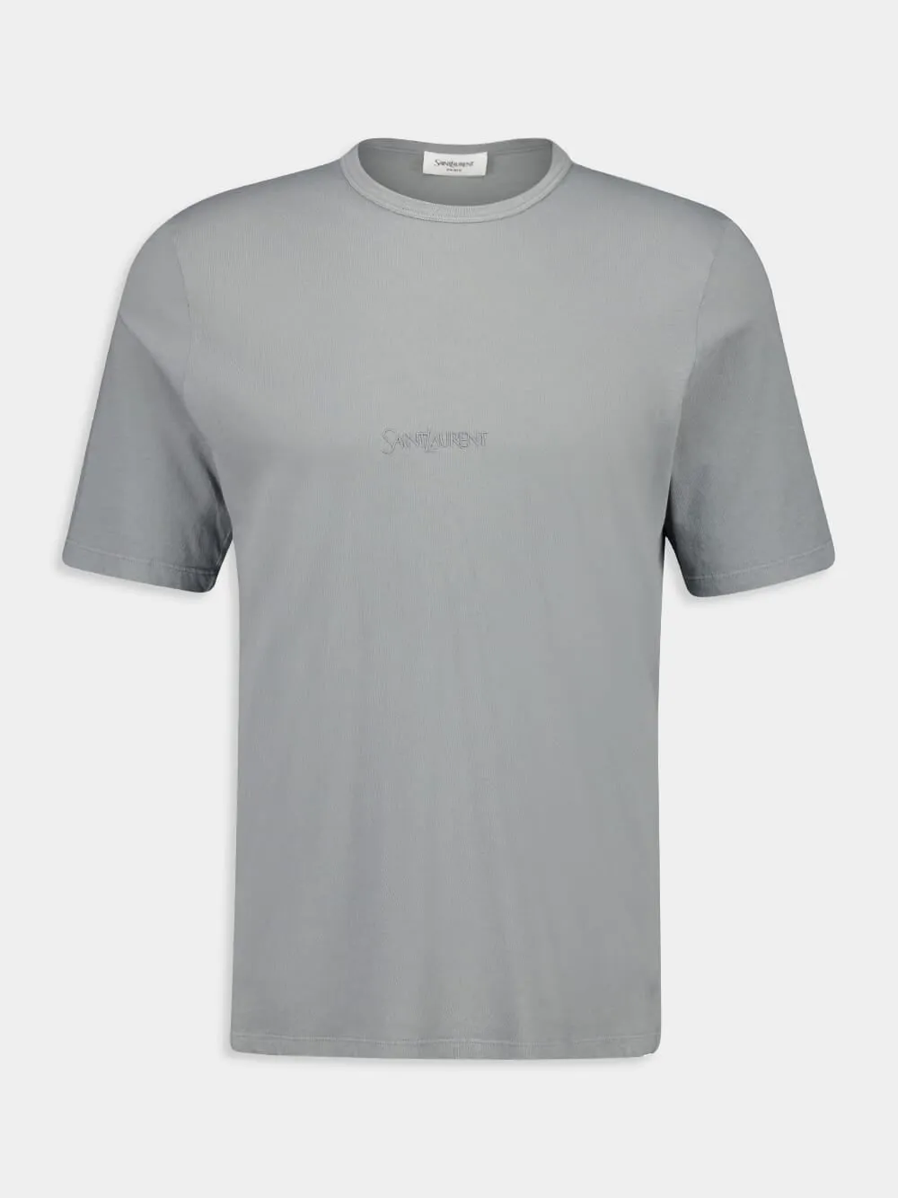 Grey Short-Sleeve Crewneck Cotton T-Shirt sold by Fashion Clinic