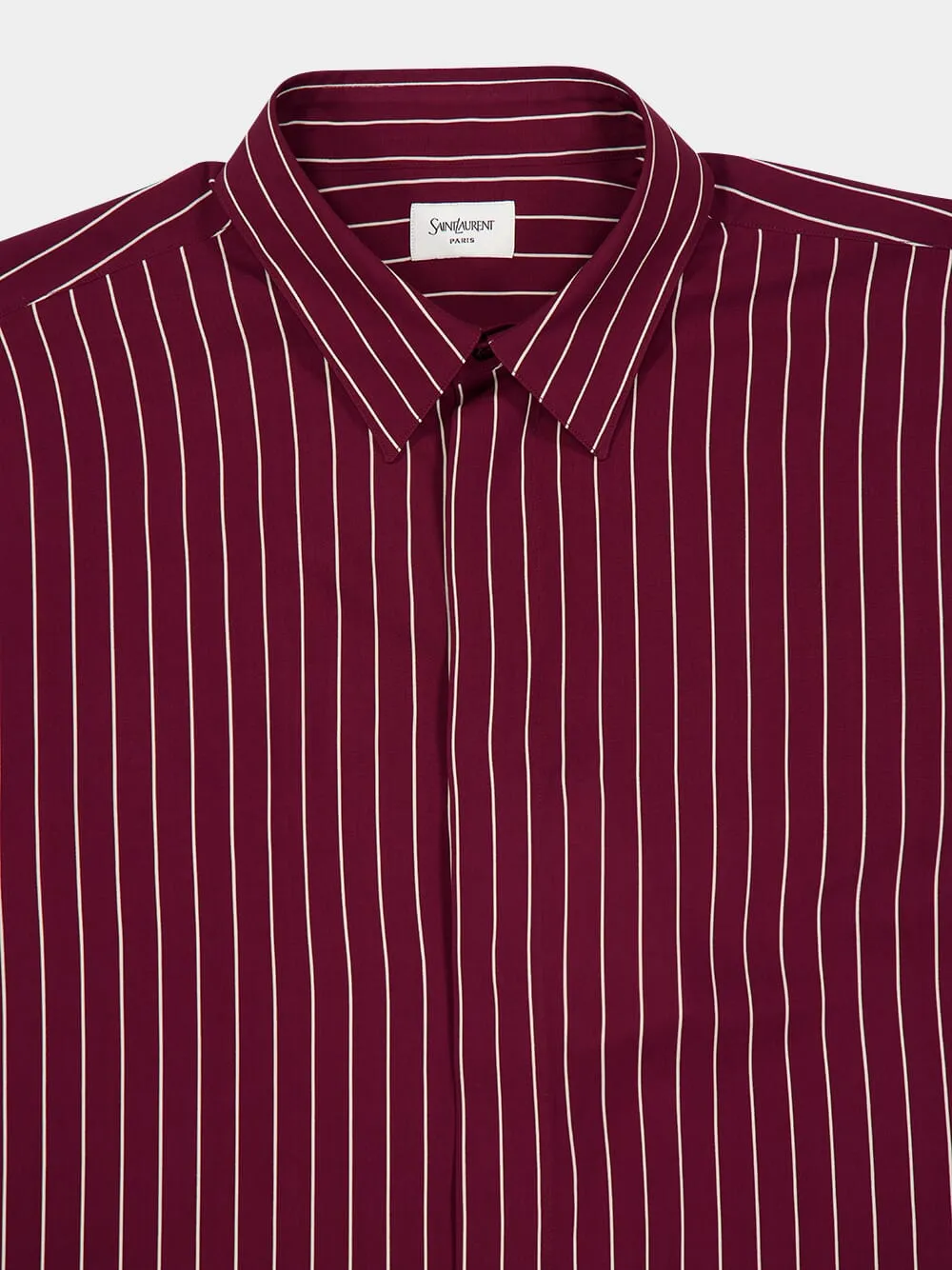 Bordeaux Striped Relaxed-Fit Buttoned Shirt sold by Fashion Clinic product image thumbnail 3
