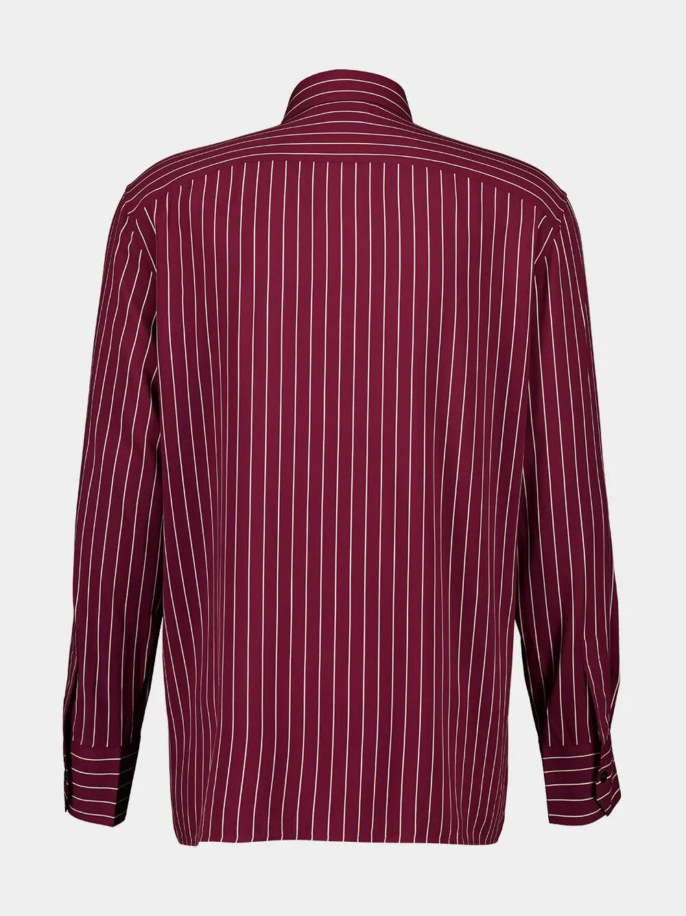 Bordeaux Striped Relaxed-Fit Buttoned Shirt sold by Fashion Clinic product image thumbnail 2