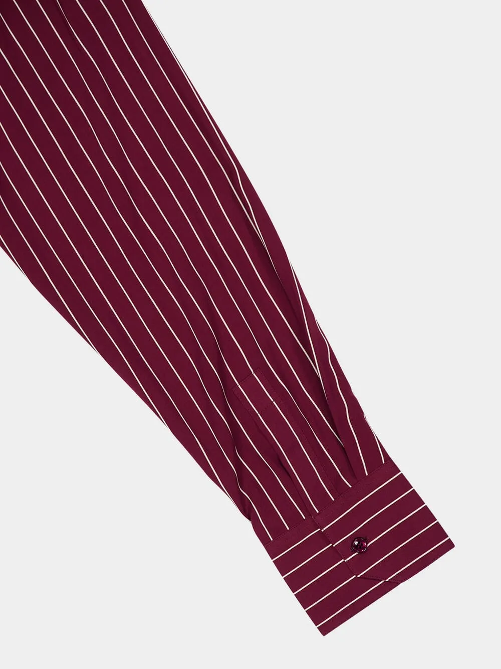 Bordeaux Striped Relaxed-Fit Buttoned Shirt sold by Fashion Clinic product image thumbnail 4