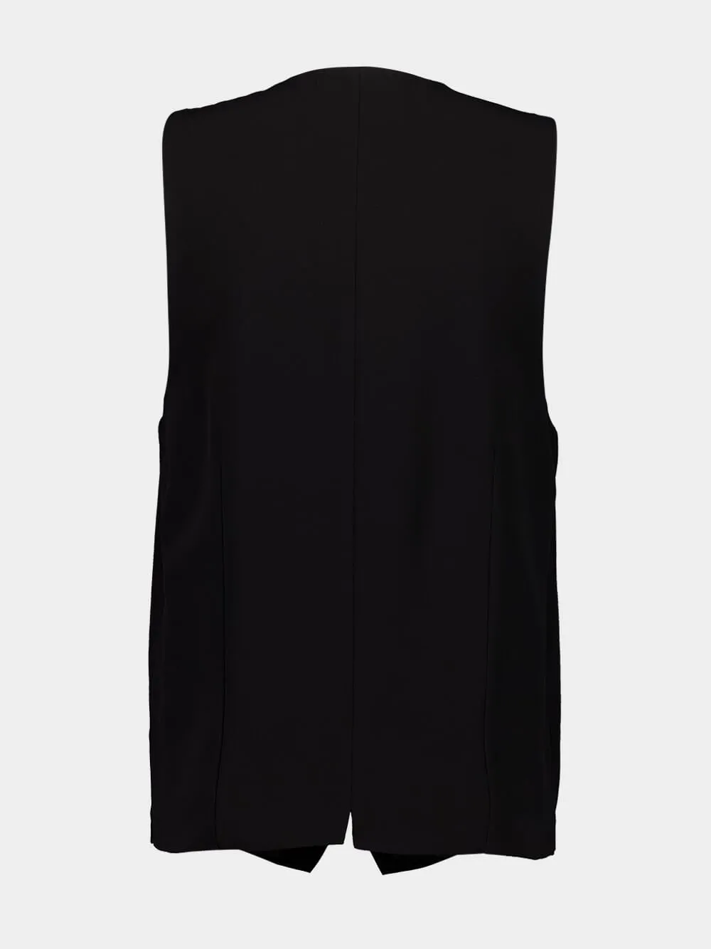 Black Silk Crepe Muslin Buttoned Vest sold by Fashion Clinic product image thumbnail 3