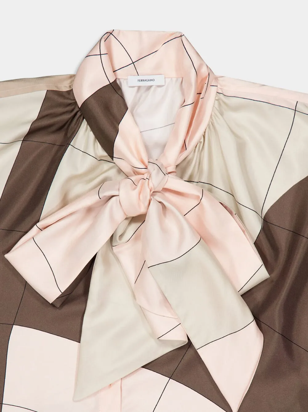 Powder Pink and Cement Silk Shirt sold by Fashion Clinic product image thumbnail 4