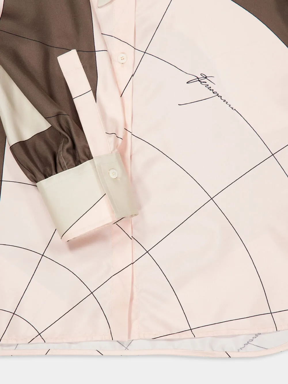 Powder Pink and Cement Silk Shirt sold by Fashion Clinic product image thumbnail 5