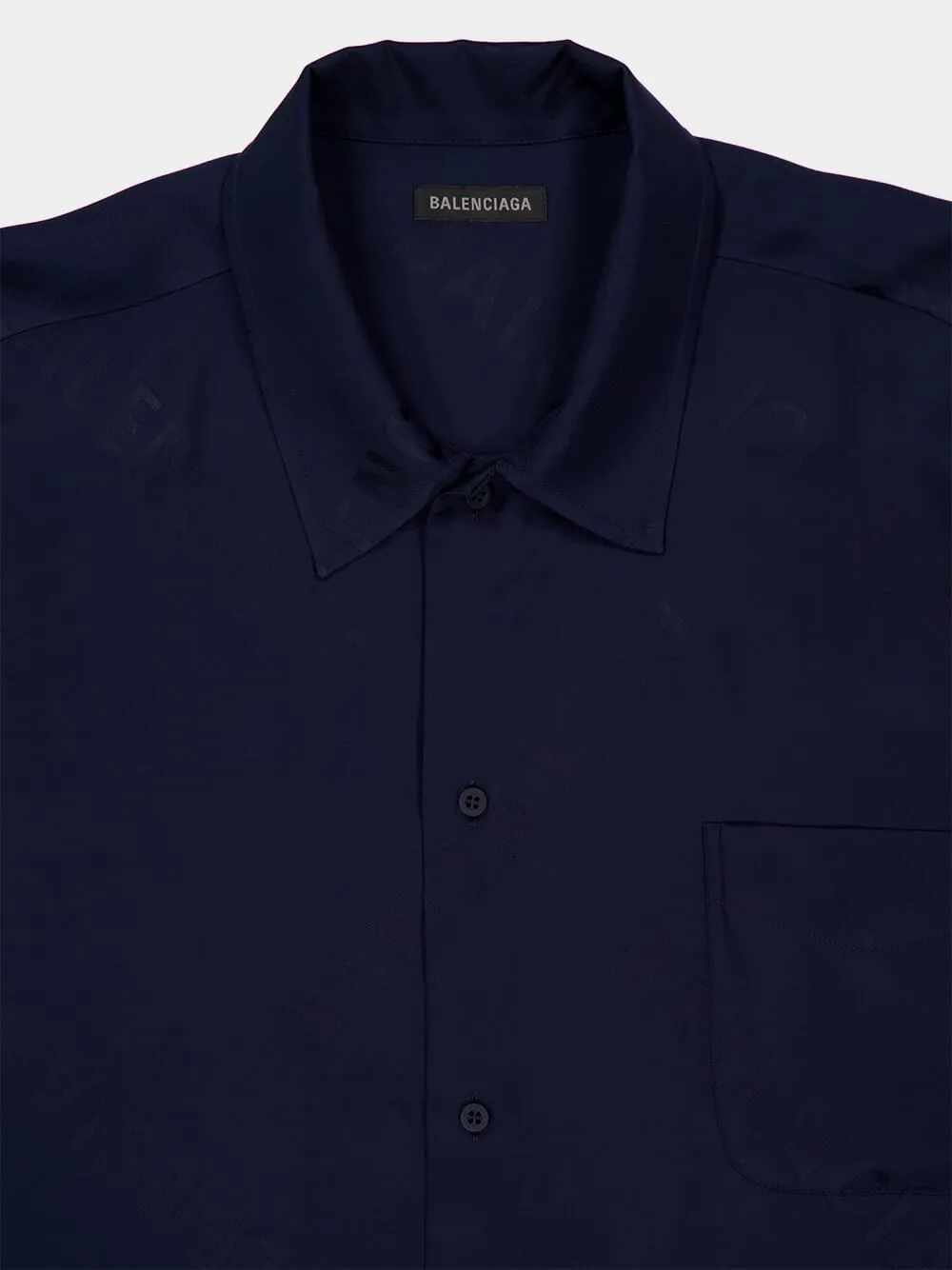 Dark Navy Fluid Jacquard Shirt sold by Fashion Clinic product image thumbnail 3
