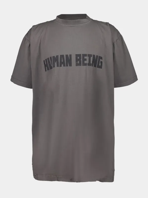 Dark Grey Human Being T-Shirt made by Balenciaga