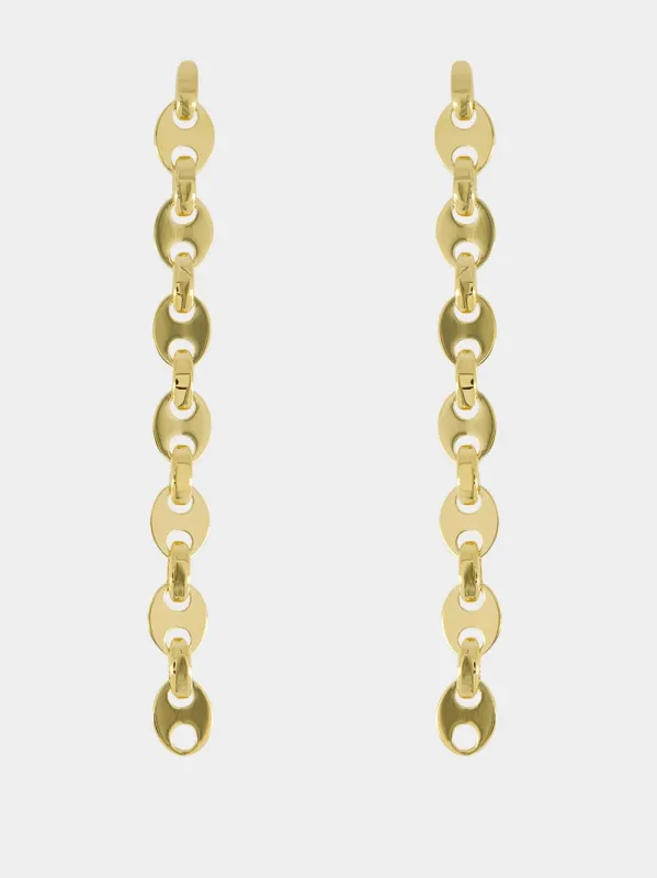Gold Nano Chain Drop Earrings sold by Fashion Clinic