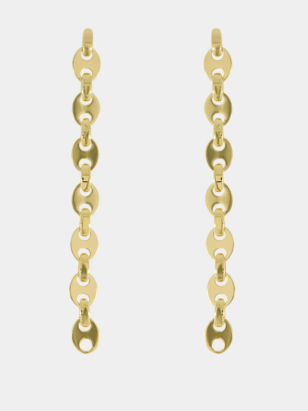 Gold Nano Chain Drop Earrings sold by Fashion Clinic