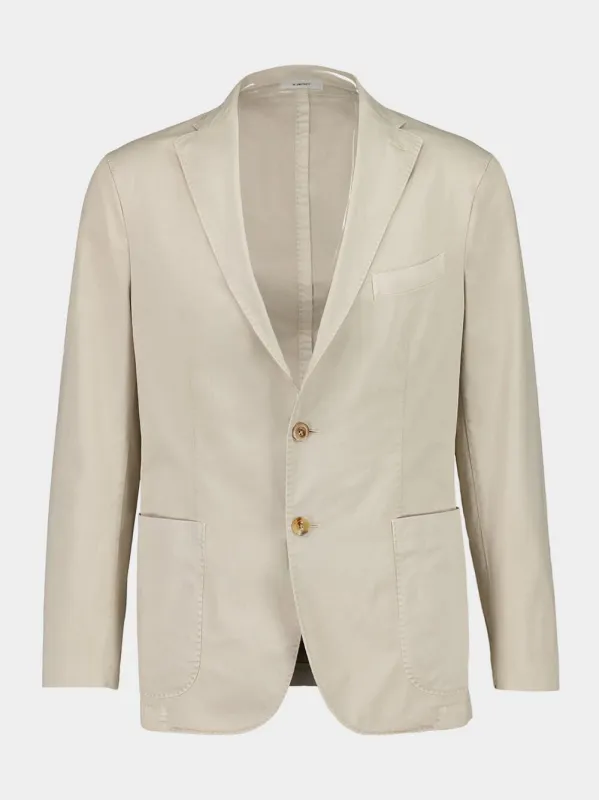 Beige Cotton Suit with Blazer and Trousers sold by Fashion Clinic
