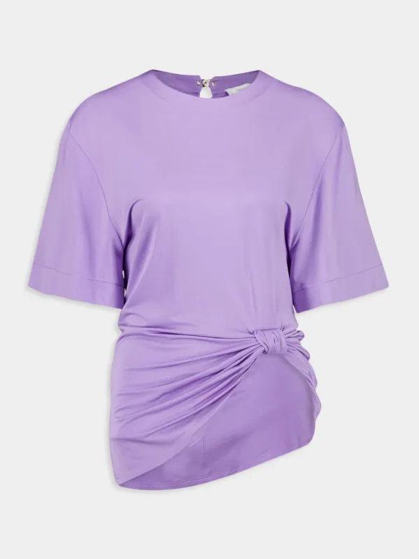 Lavender Jersey T-Shirt with Side Bow sold by Fashion Clinic