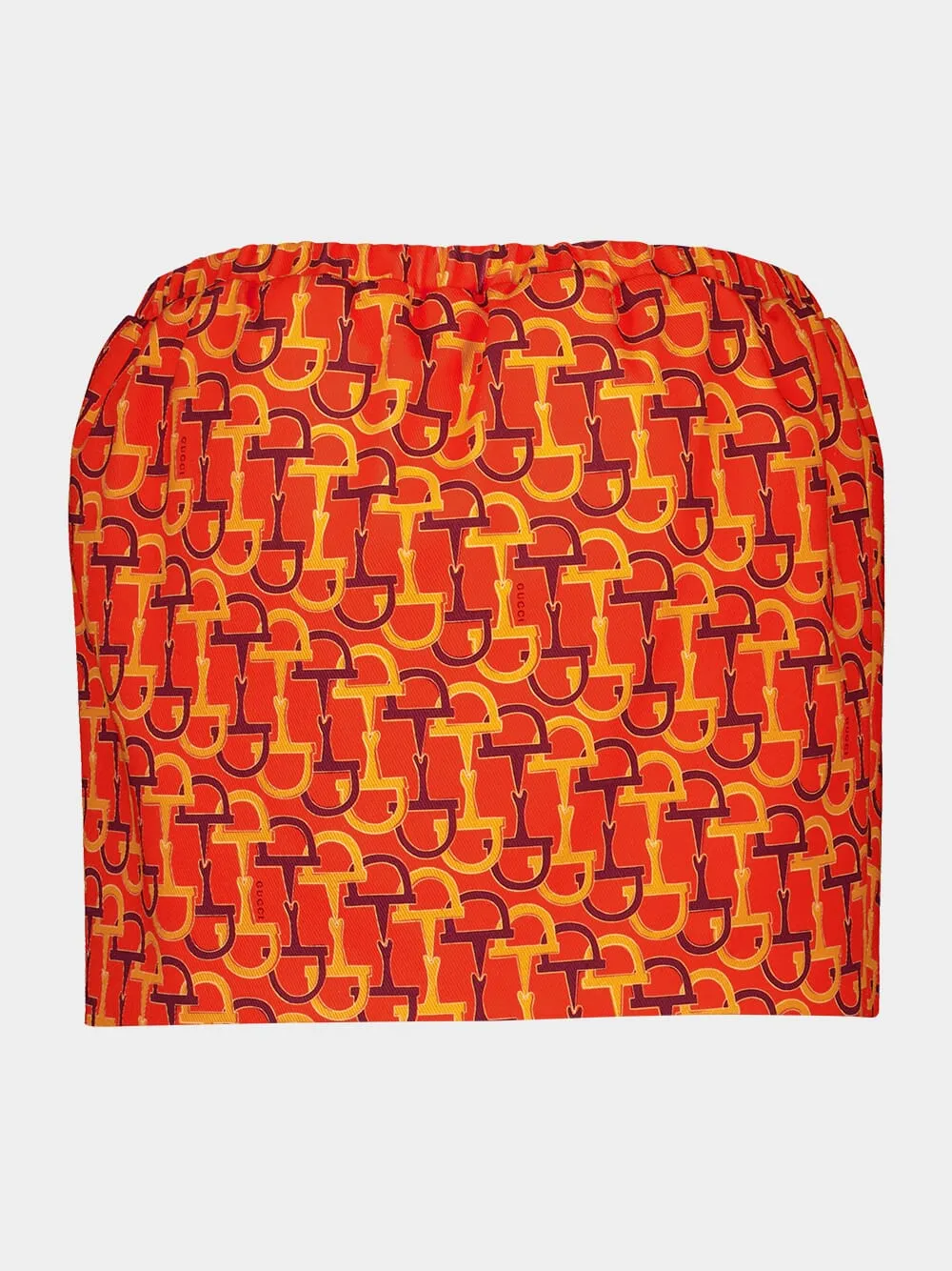 Orange Printed Silk Skirt with Horsebit Motif sold by Fashion Clinic product image thumbnail 2