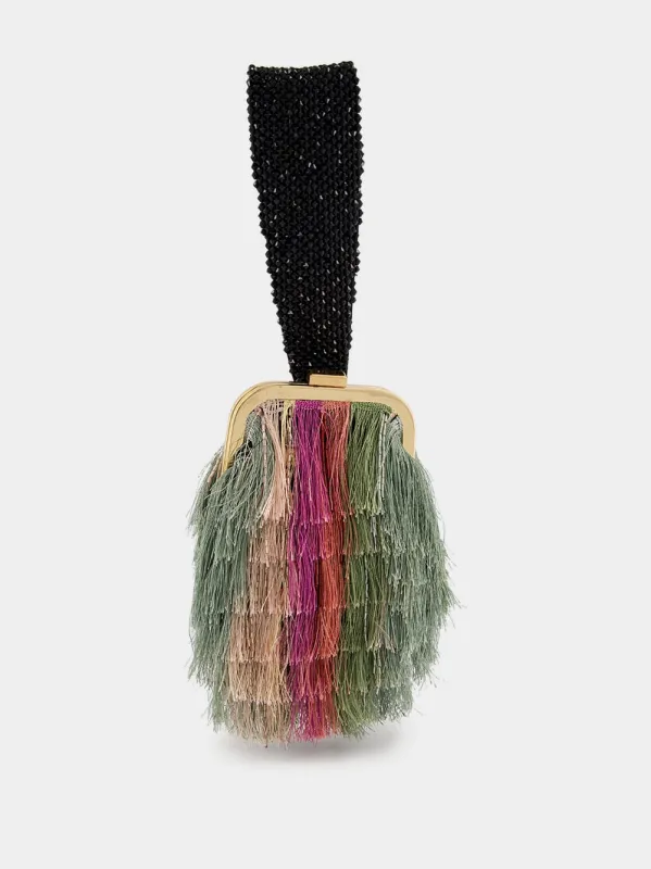Striped Embroidery Palazzo Mini Bag made by LA DoubleJ