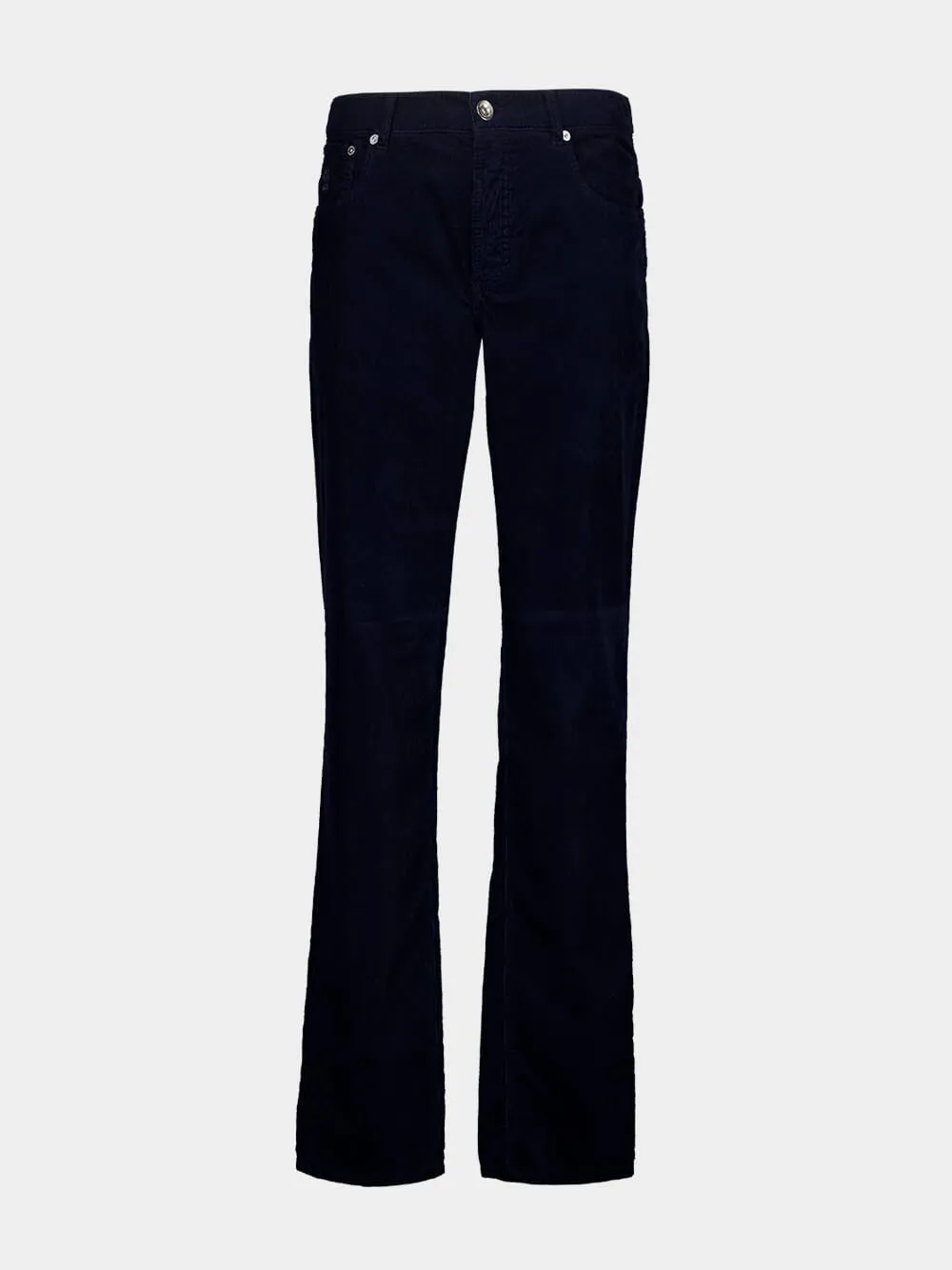 Dark Blue Corduroy Italian Fit Trousers sold by Fashion Clinic