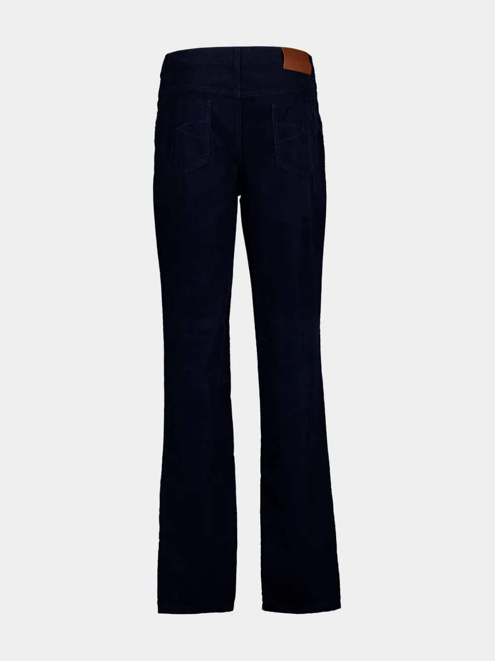 Dark Blue Corduroy Italian Fit Trousers sold by Fashion Clinic product image thumbnail 2