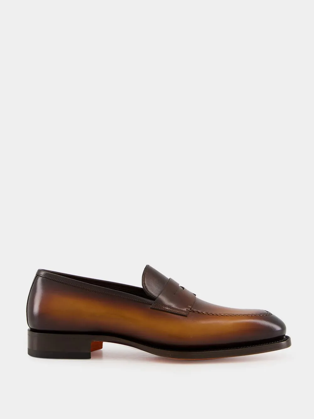 Dark Brown Leather Penny Loafer sold by Fashion Clinic