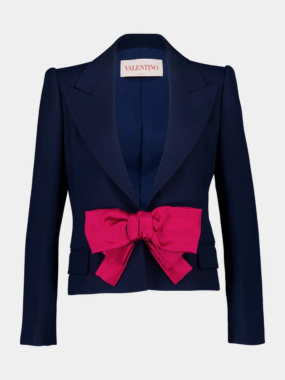 Provence Blue Viscose Jacket with Bow sold by Fashion Clinic product image thumbnail 2