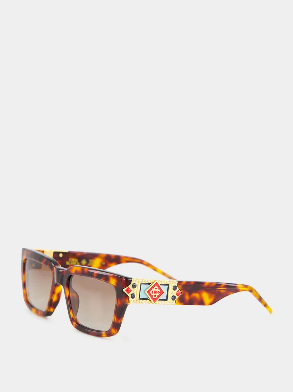 Tortoiseshell Gold-Plated Monogram Sunglasses sold by Fashion Clinic product image thumbnail 3