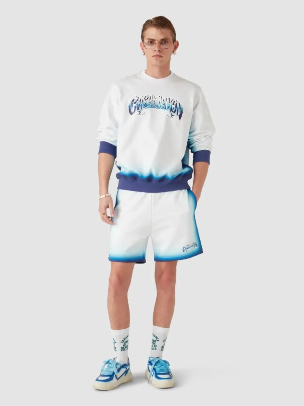 Blue Fade Sweatshorts sold by Fashion Clinic