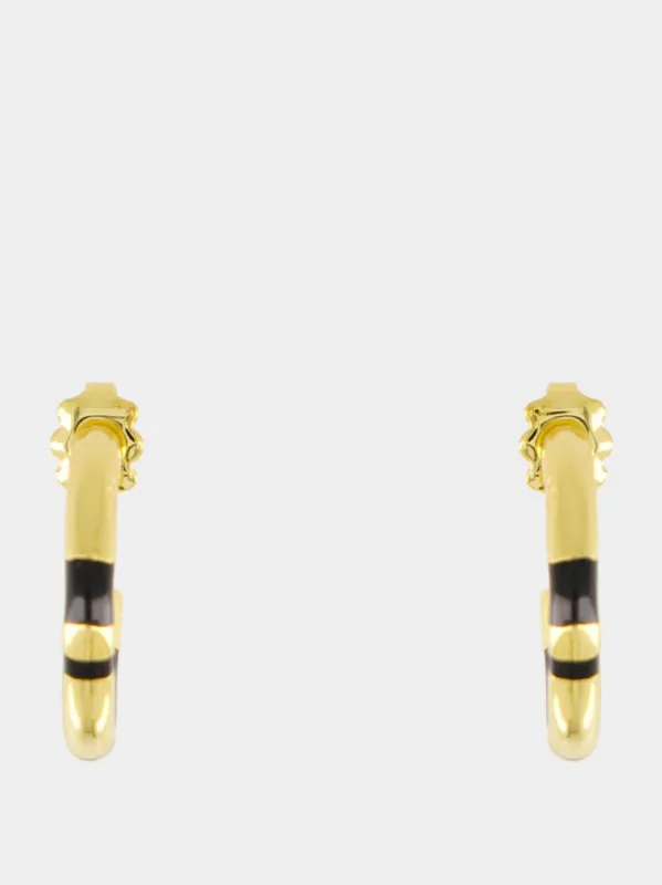 Mini Black Positano Hoop Earrings sold by Fashion Clinic