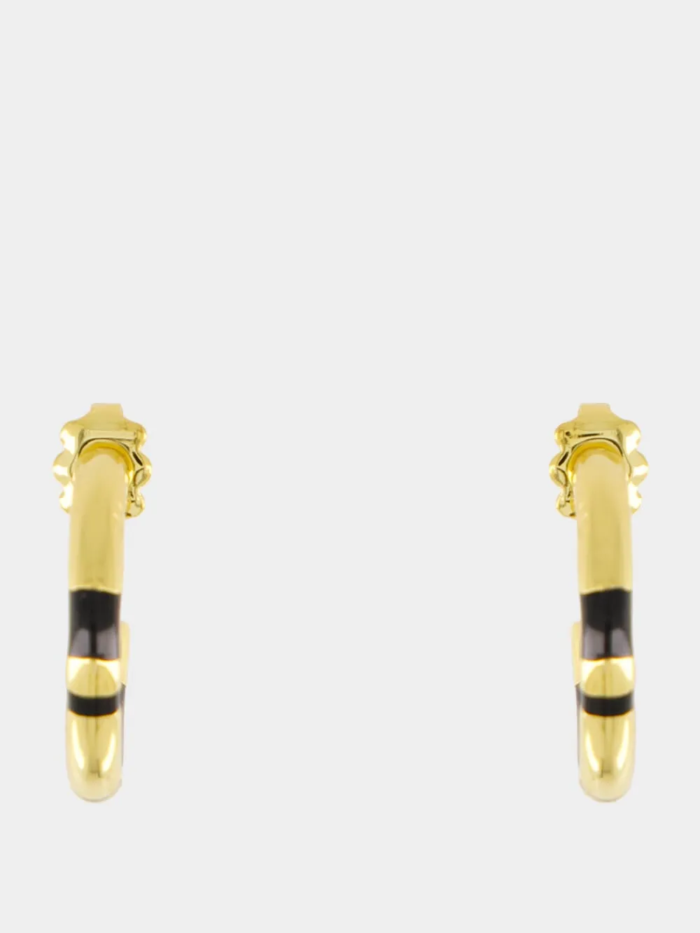 Mini Black Positano Hoop Earrings sold by Fashion Clinic