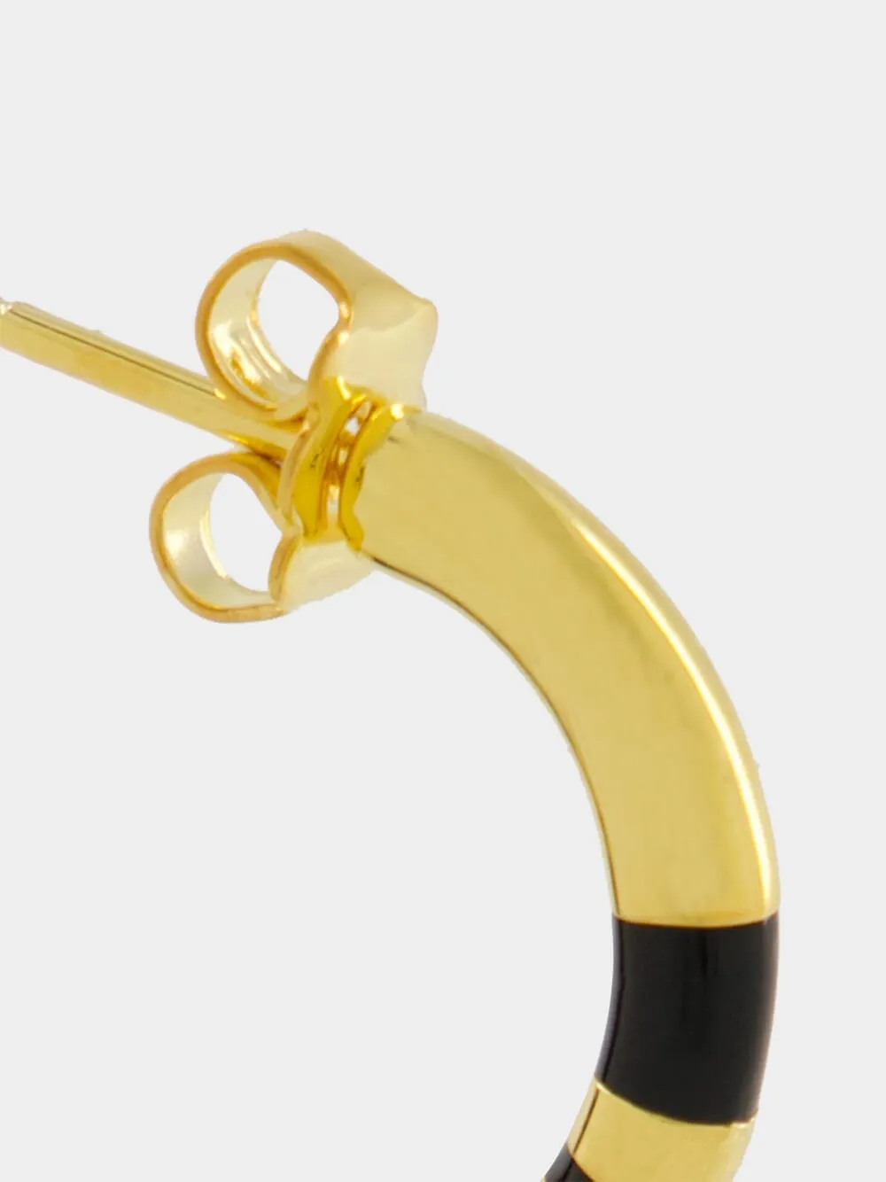 Mini Black Positano Hoop Earrings sold by Fashion Clinic product image thumbnail 2