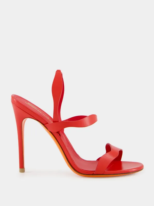 Red Leather High-Heel Sandals sold by Fashion Clinic