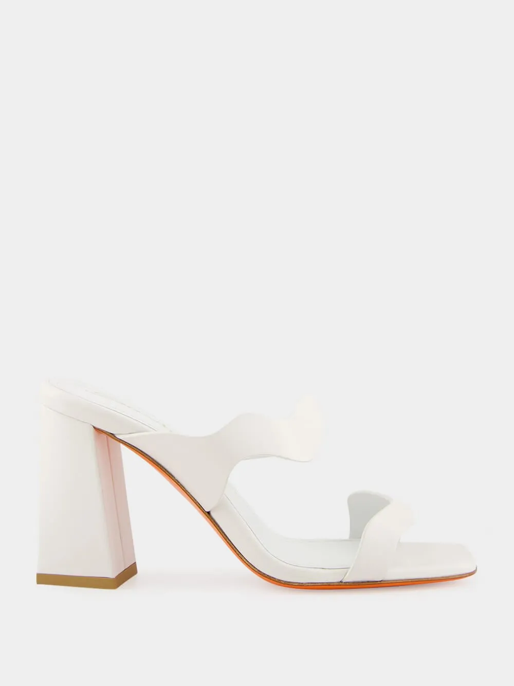 White Leather Adriatica Mules sold by Fashion Clinic