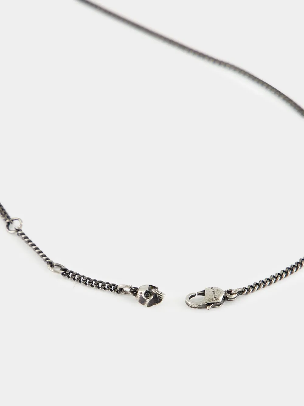 Antique Silver Skull & Dipped Rose Necklace sold by Fashion Clinic product image thumbnail 3