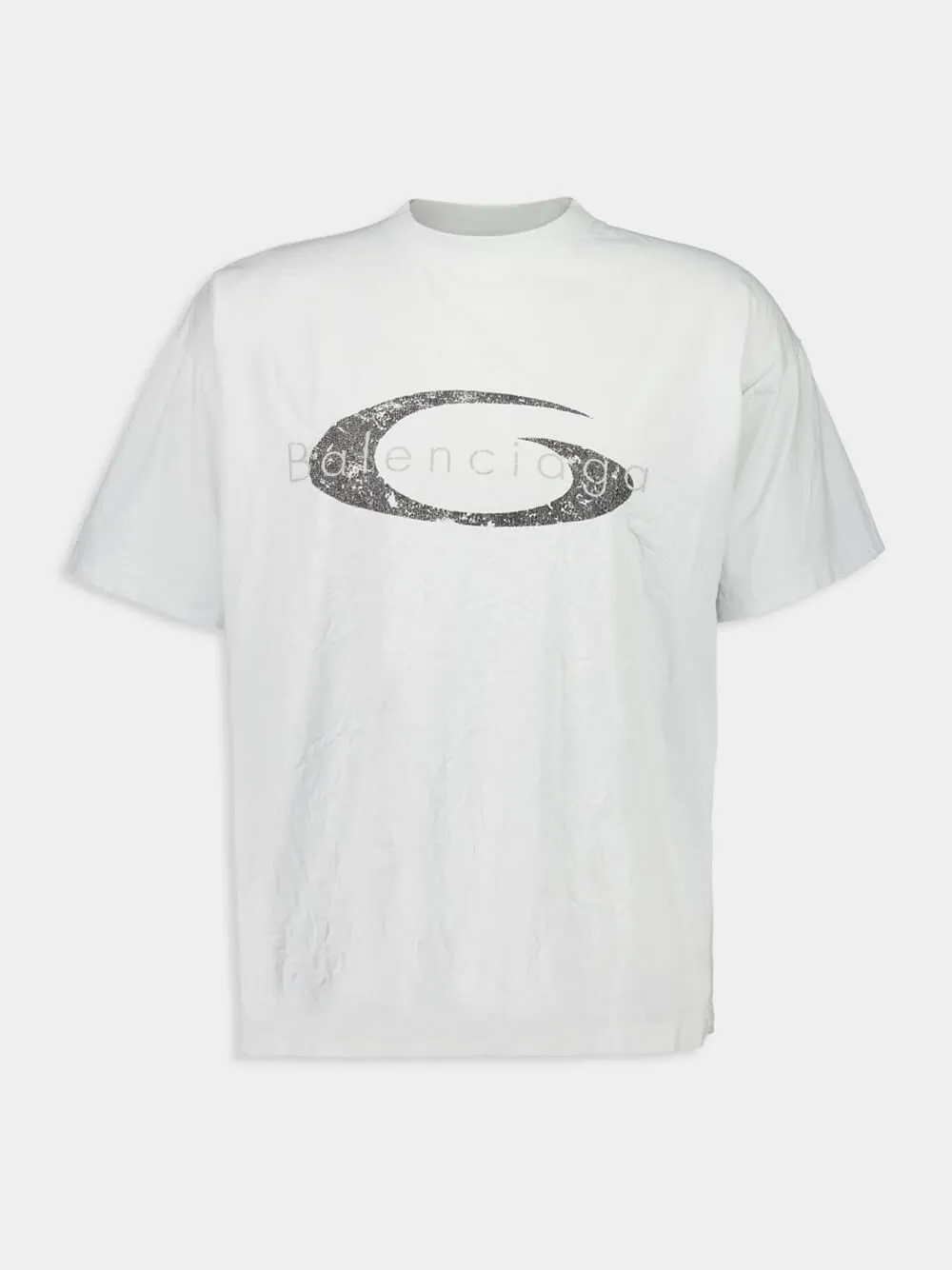 White Boxy Fit Vintage Loop T-Shirt sold by Fashion Clinic