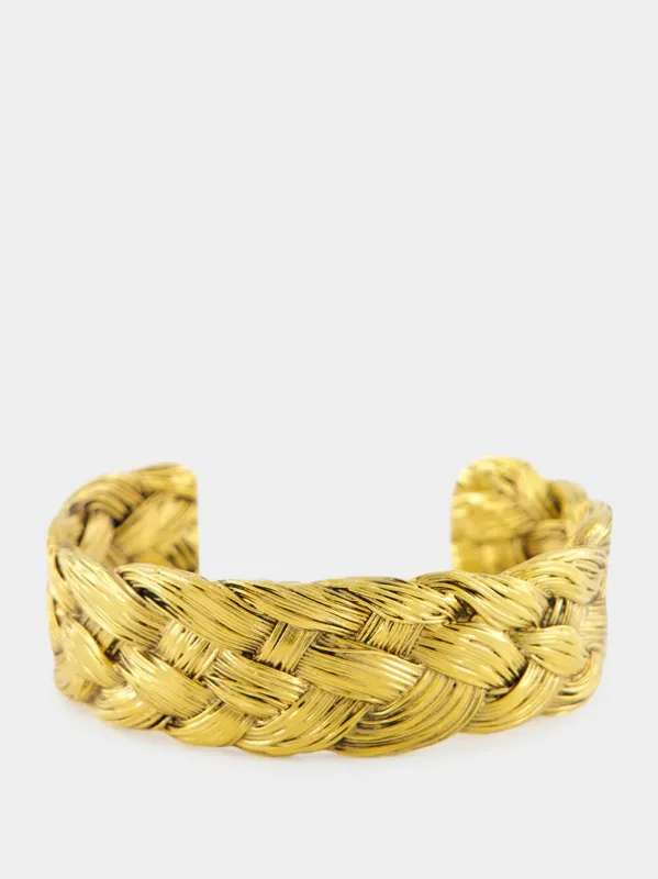Gold Braided Cuff sold by Fashion Clinic