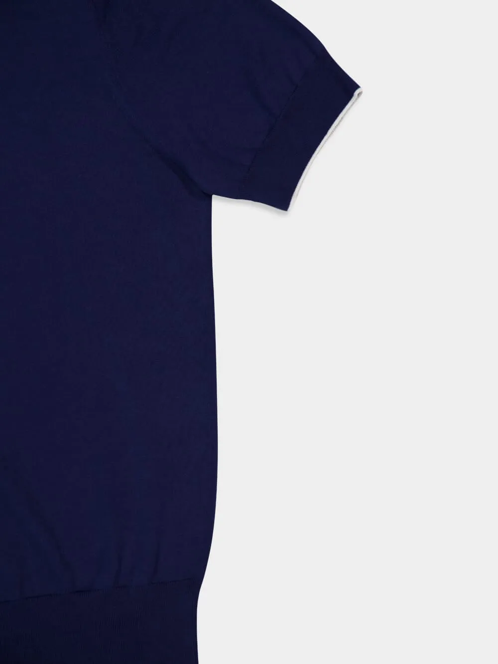 Deep Blue Short-Sleeve Polo Sweater sold by Fashion Clinic product image thumbnail 4