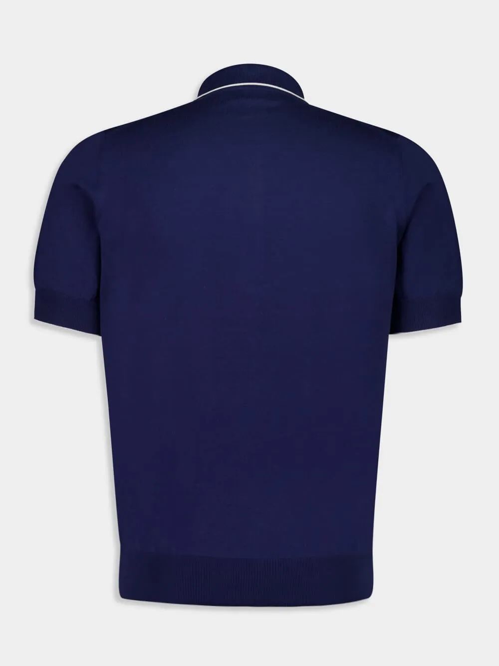 Deep Blue Short-Sleeve Polo Sweater sold by Fashion Clinic product image thumbnail 2
