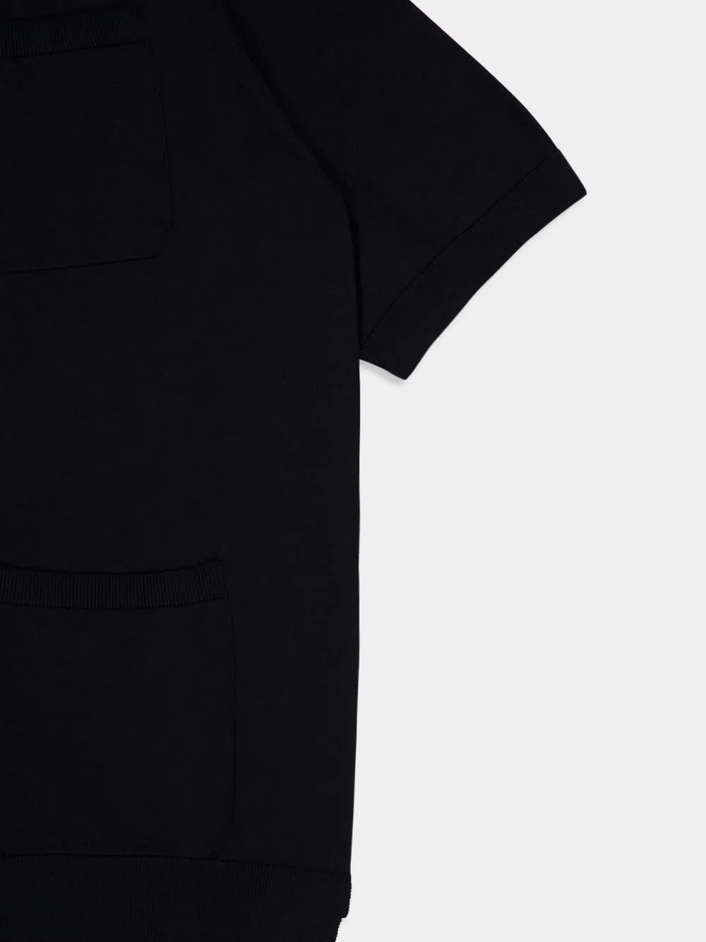 Black Short-Sleeve Button-Up Shirt sold by Fashion Clinic product image thumbnail 4